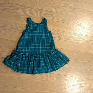 Peek size 3T green windowpane dress